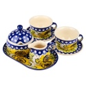 Zestaw Kawowy Kubek z filiżankami wzór słoneczniki
